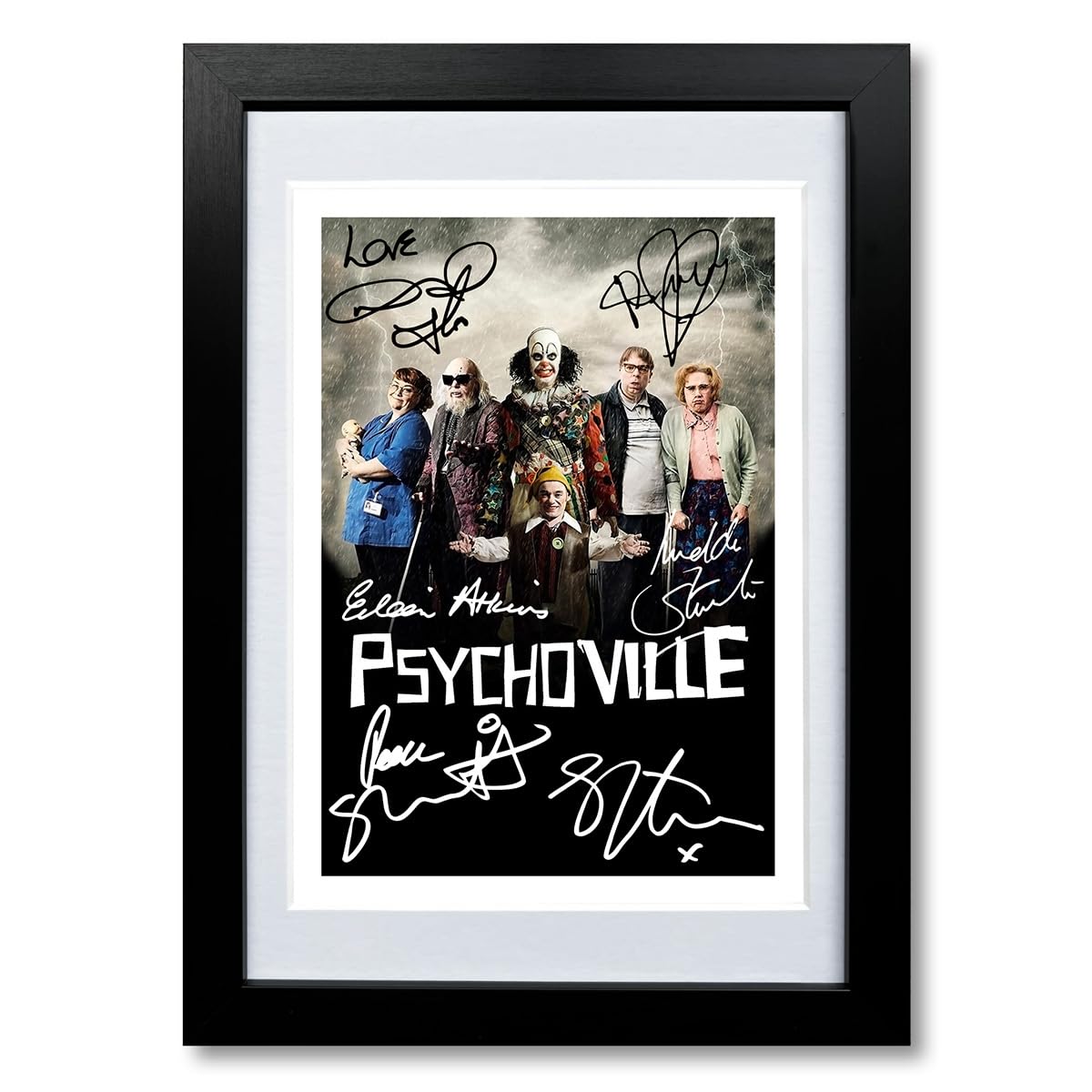 Memorabilia Psychoville Cast Signed Autograph A4 Poster Photo Print Photograph Picture TV Show Series Season Framed DVD Boxset Gift (A4 Black Framed & Mounted)