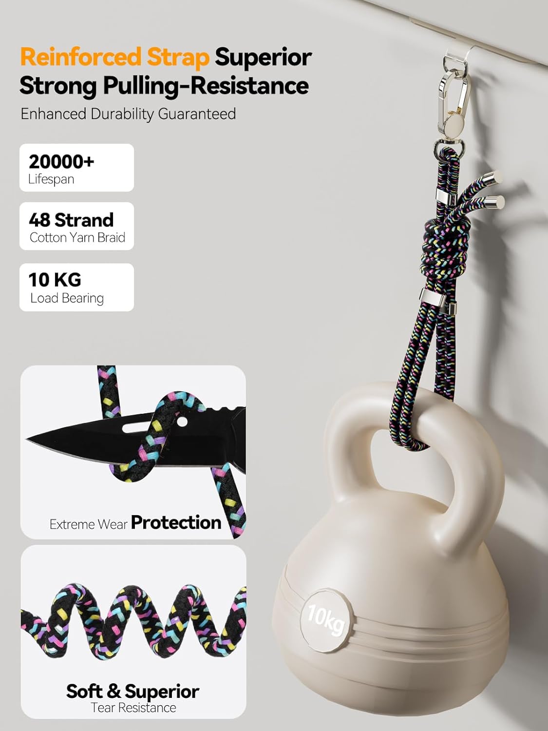 4-IN-1 Phone Lanyard + Wrist Strap, 2PCS Adjustable Length Cell Phone Lanyard with 2 Tether Tabs for iPhone,Smartphones - Image 3