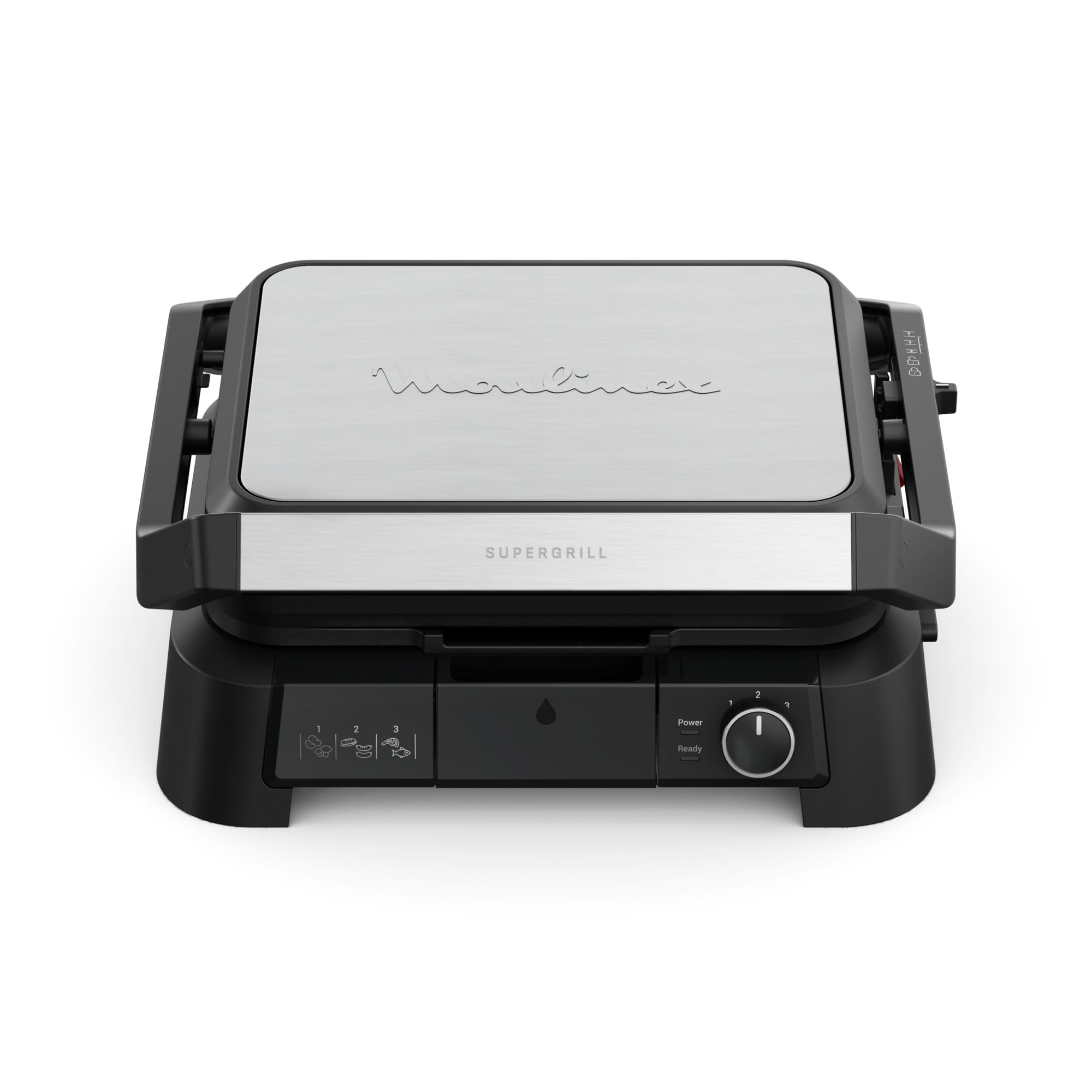 Moulinex SuperGrill 3 in 1, Modalità Griglia a Contatto, Barbecue e Modalità Forno, con Termostato Regolabile, Facile da Pulire, Design Salvaspazio, Riscaldamento Rapido, GI510D