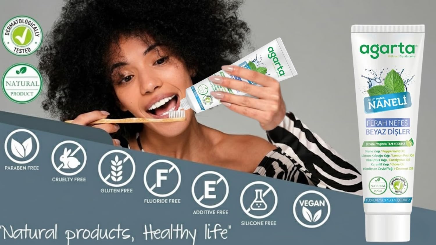 Agarta Fluoride-Free Mint Toothpaste – Natural Botanical Oral Care with Mint Oils, Vegan Clean Formula – 3.38 fl oz