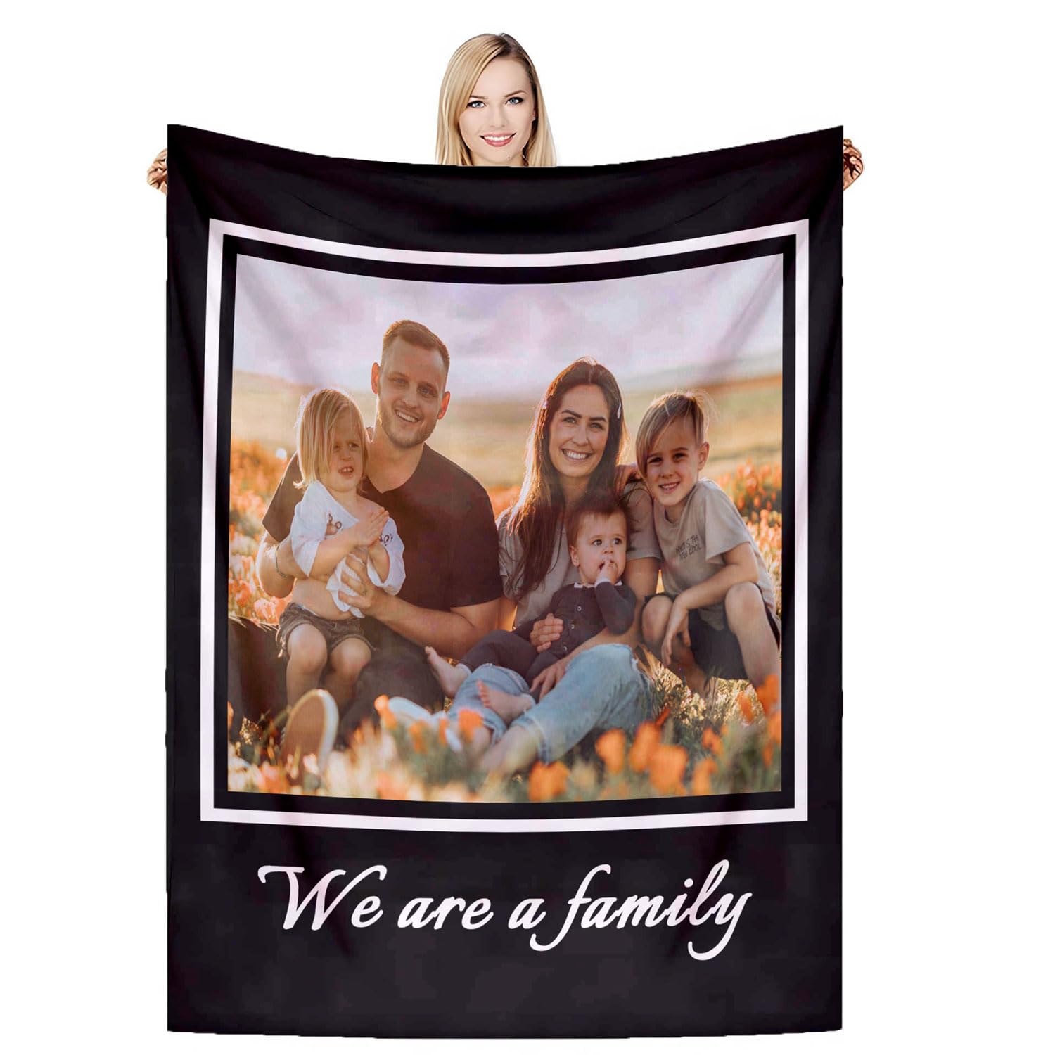DSSHENGDS Custom Photo Blanket, Personalised Blanket, Gifts for Boyfriend, Girlfriend，Personalised Dad Gifts Idea for Dad from Daughter Son Kids, Best Dad Gifts-A-80 * 120CM — image 1