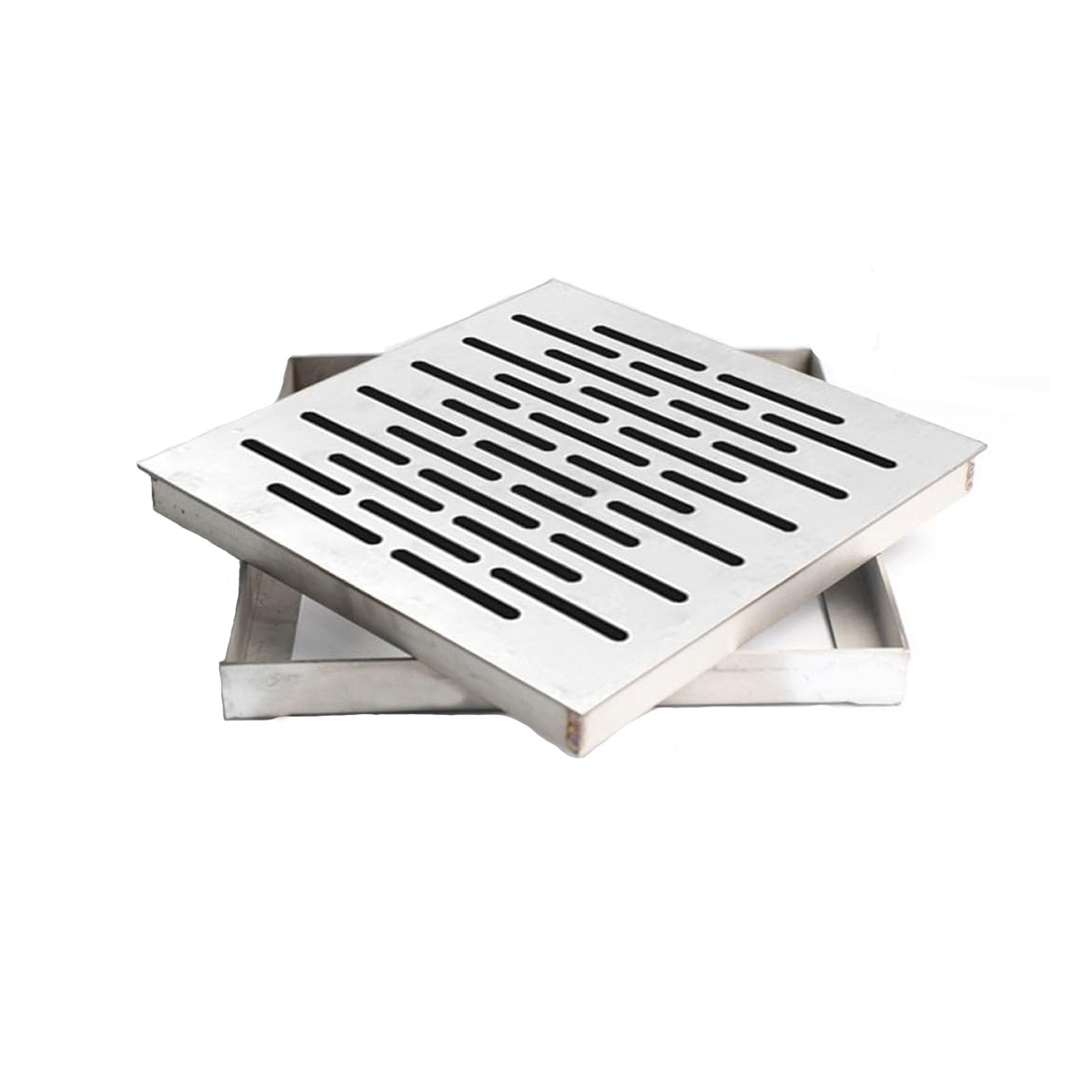 YDHSIKK Square Sewer Grates Grid, Square Sewer Grate With Frame Stainless Steel Silver 2mm Multiple Sizes(200x200x20mm)