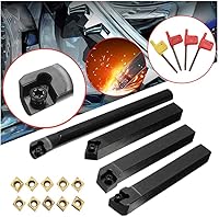 Vista 6 de Herramienta de torneado de torno indexable 1/2 "0.472 in, 4 piezas de herramientas de torno de metal titular S12M-SCLCR09, SCMCN1212H09