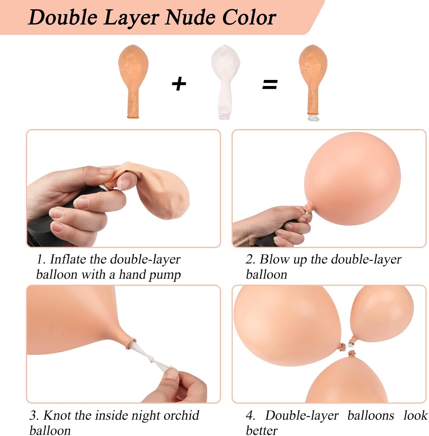 RUBFAC 130pcs Blush Pink Balloon Garland Arch Kit, Dusty Pink Peach Rose Gold White Balloon Garland Kit for Party Birthday Girl Baby Shower Boho Party Decorations