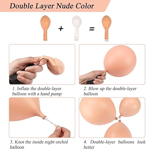 Miniatura 3 de RUBFAC 130pcs Blush Pink Balloon Garland Arch Kit, Dusty Pink Peach Rose Gold White Balloon Garland Kit for Party Birthday Girl Baby Shower Boho