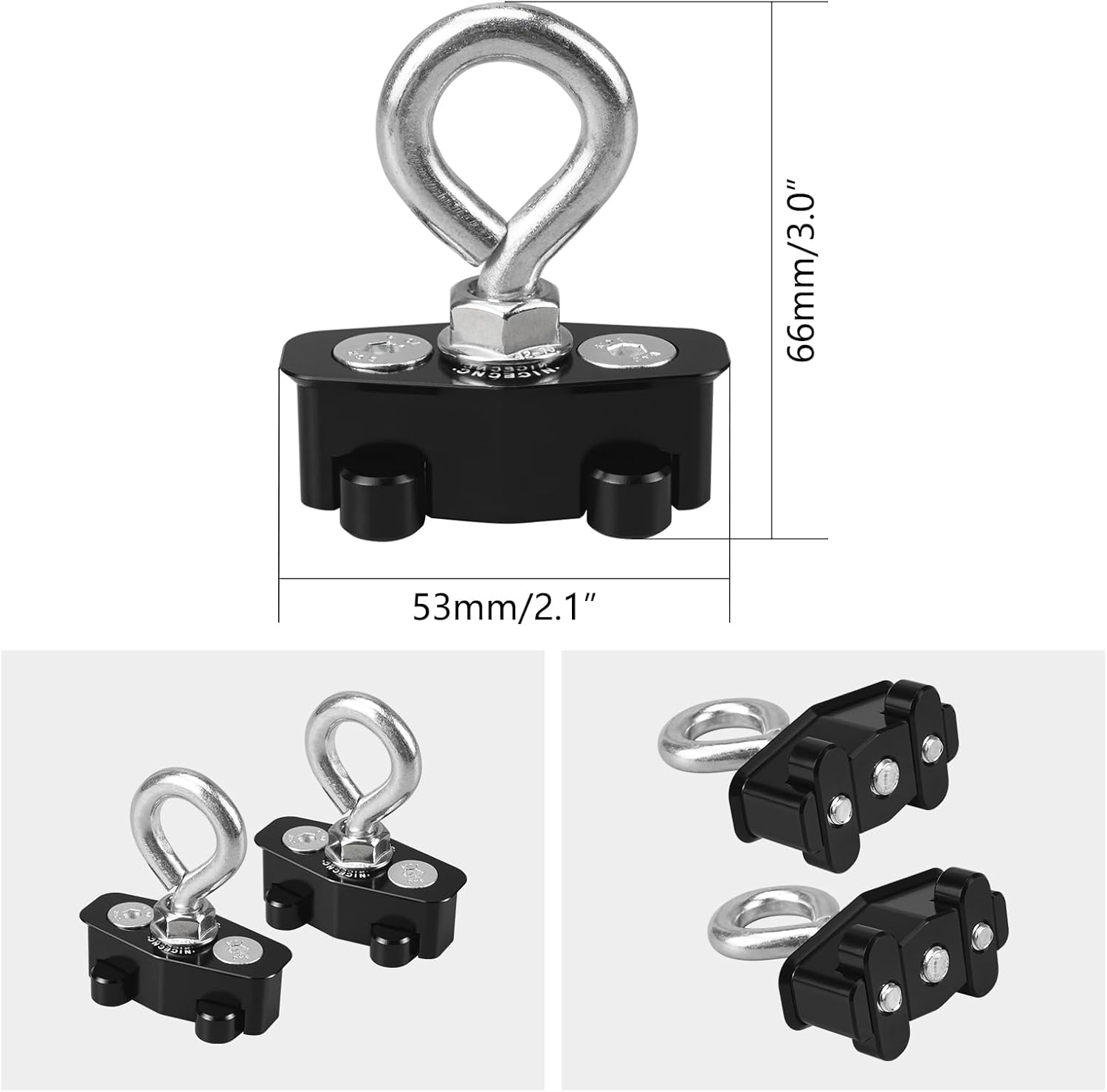 NICECNC 2PCS Lock Tie Down Anchors Aluminum Compatible with Can Am X3 2017-2020, X3 R 2018-2019, X3 RR XDS 2021, X3 900 DPS HO 2018, Match Part# 715006590, See Fitments