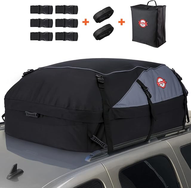 Sailnovo Box Da Tetto Auto, 580L/ 20 Cubic Box Tetto Auto 1000D Impermeabile Borsa Portapacchi Tetto, Adatto con o senza Portapacchi auto tetto