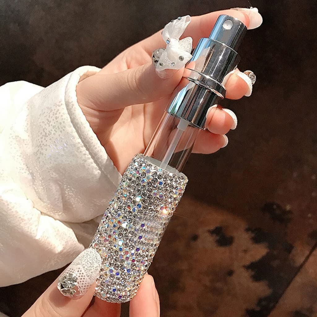 Klasyczna butelka z perfumami Butelka na perfumy w sprayu ze strasem, 25 ml szklane butelki z rozpylaczem, podróżna butelka na perfumy, przenośna mini butelka z atomizerem perfum do wielokrotnego nape