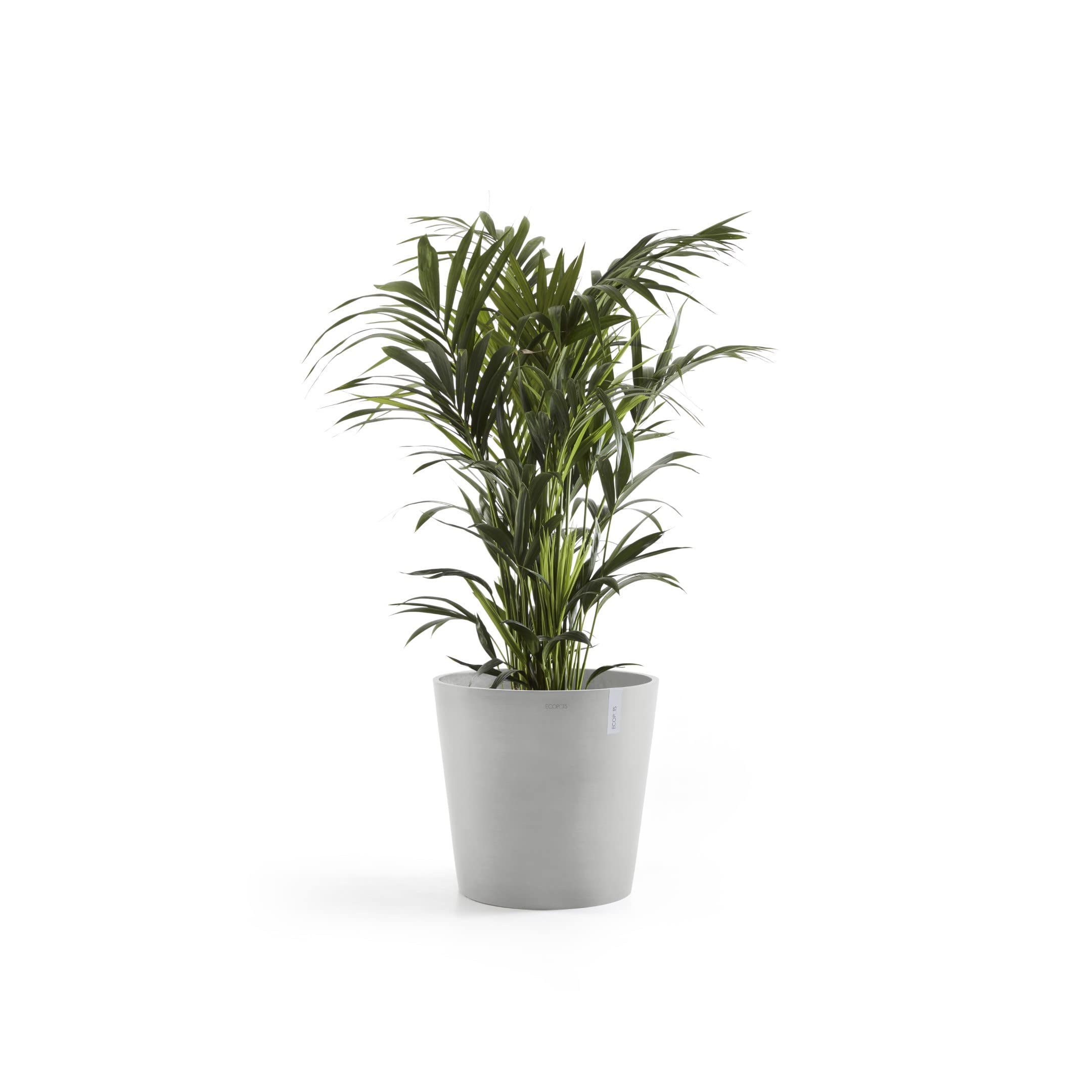 Ashortwalk ECOPOTS Ámsterdam - Maceta de plástico reciclado (50 x 44 cm), blanco
