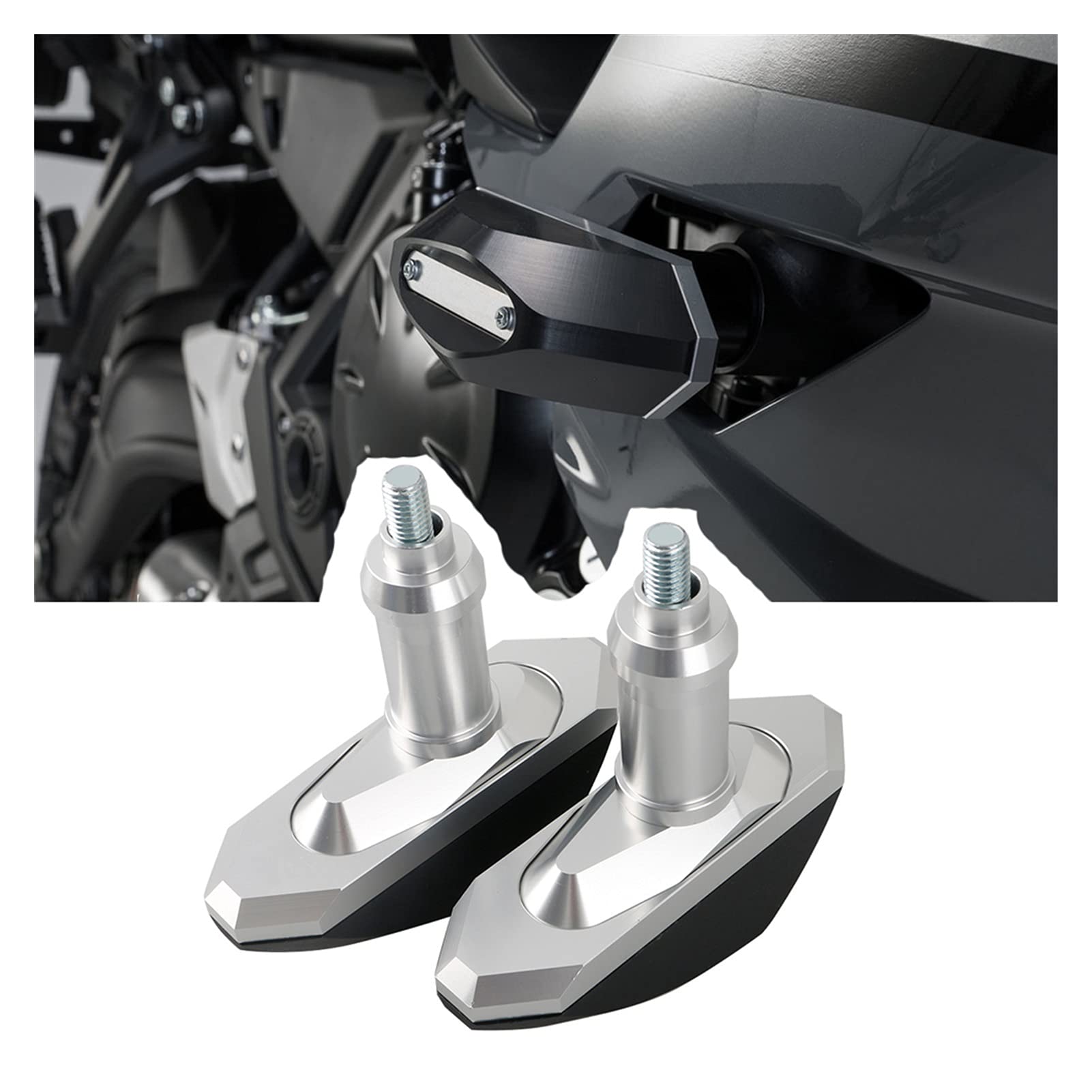 Suwaki ramy motocykla do CB650R CB650R CB650R CB650F CB650F 2014-2019, rama motocykla, ochrona przed upadkiem, osłona zderzaka (srebrne)