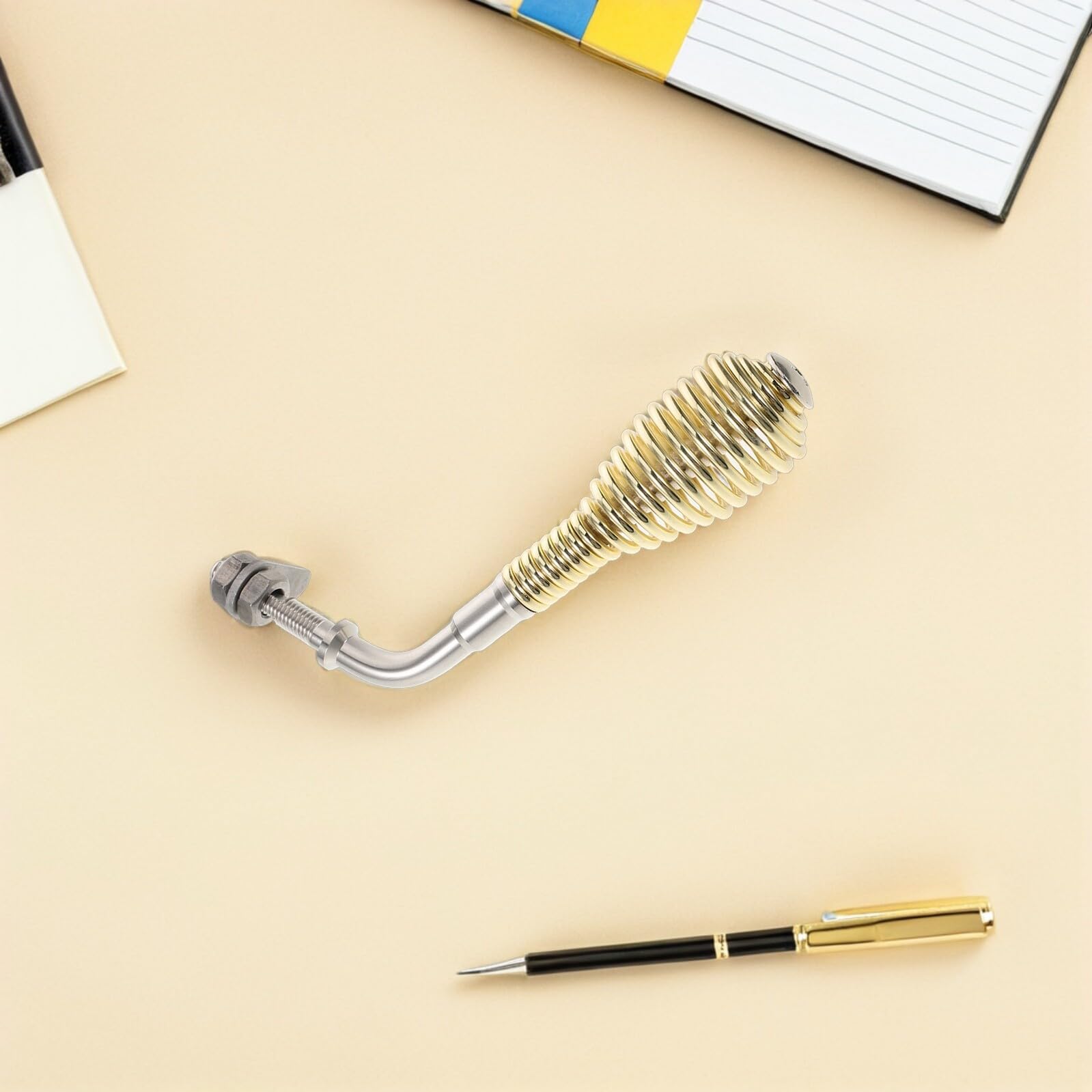 POPETPOP Maniglia a Molla per Porta Stufa a Legna 4" con Asta Filettata M8 Resistente al Calore Sostituzione per Caminetti e Barbecue Installazione Fai da Te Diametro Molla 38 MM