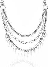 Trousers Chain, Triple Chains Jeans Chains Biker Chain Punk Trouser Chain Belt Purse Chains with Hooks Decorative Bag Chain Metal Key Chain for Men and Women