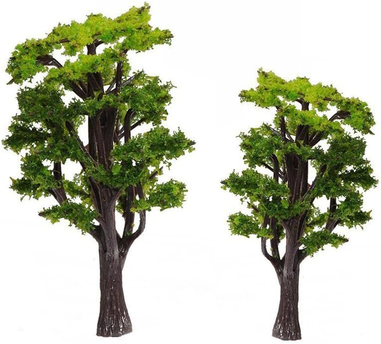 WINOMO 12pcs Model Trees Train Railways Architecture Landscape Scenery Scale 1:50 (Green)