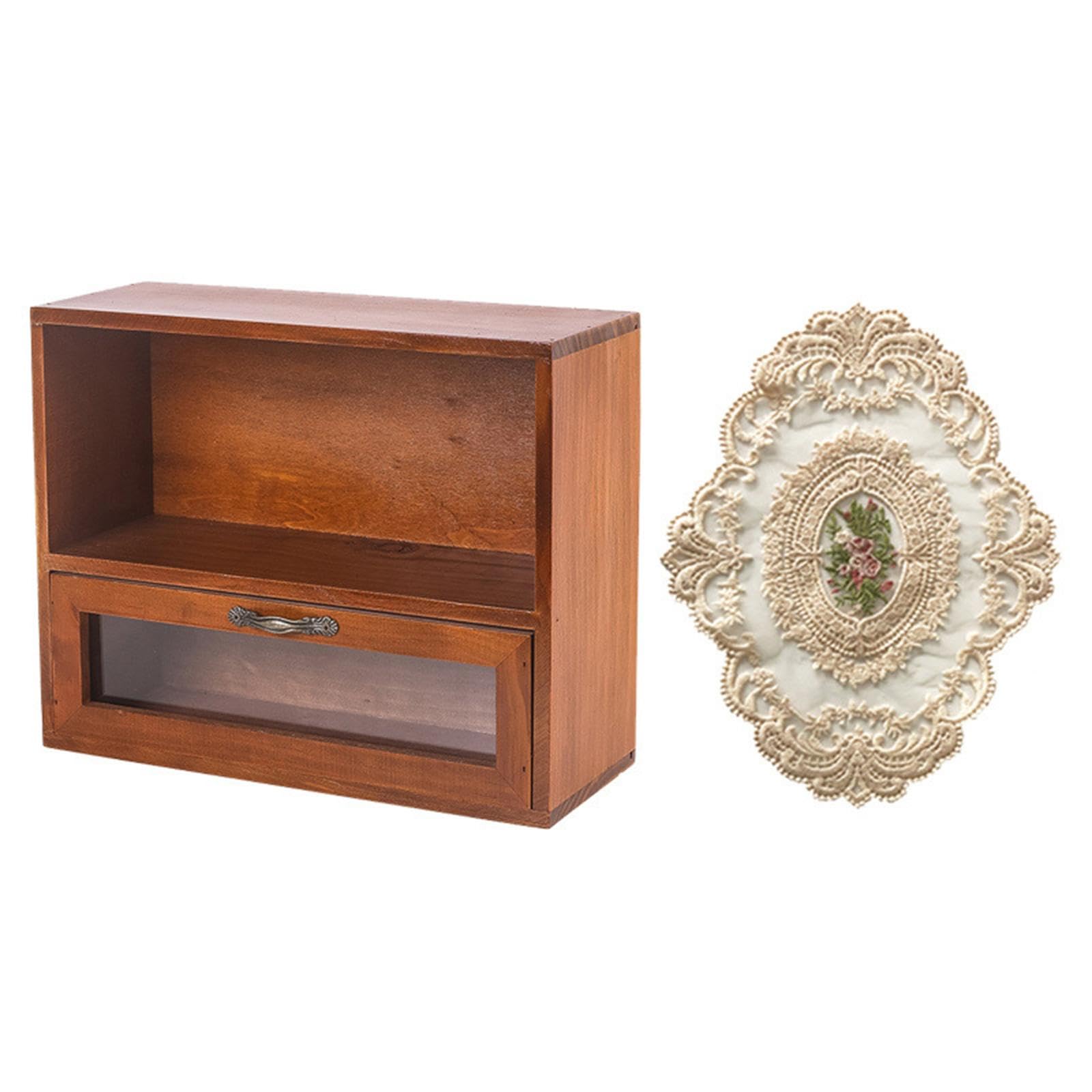 Armario de almacenamiento de madera noble con dibujo de cuadrícula única para tocadores elegantes