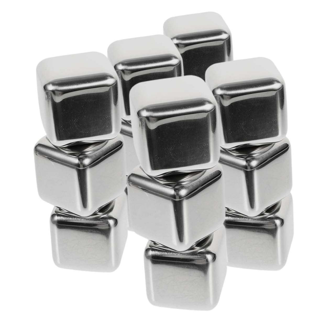 ABOOFAN 60piezas Cubitos De Hielo Inoxidable Enfriadores Reutilizables Para Whisky y Bebidas Sin Dilución Diseño Para Licores