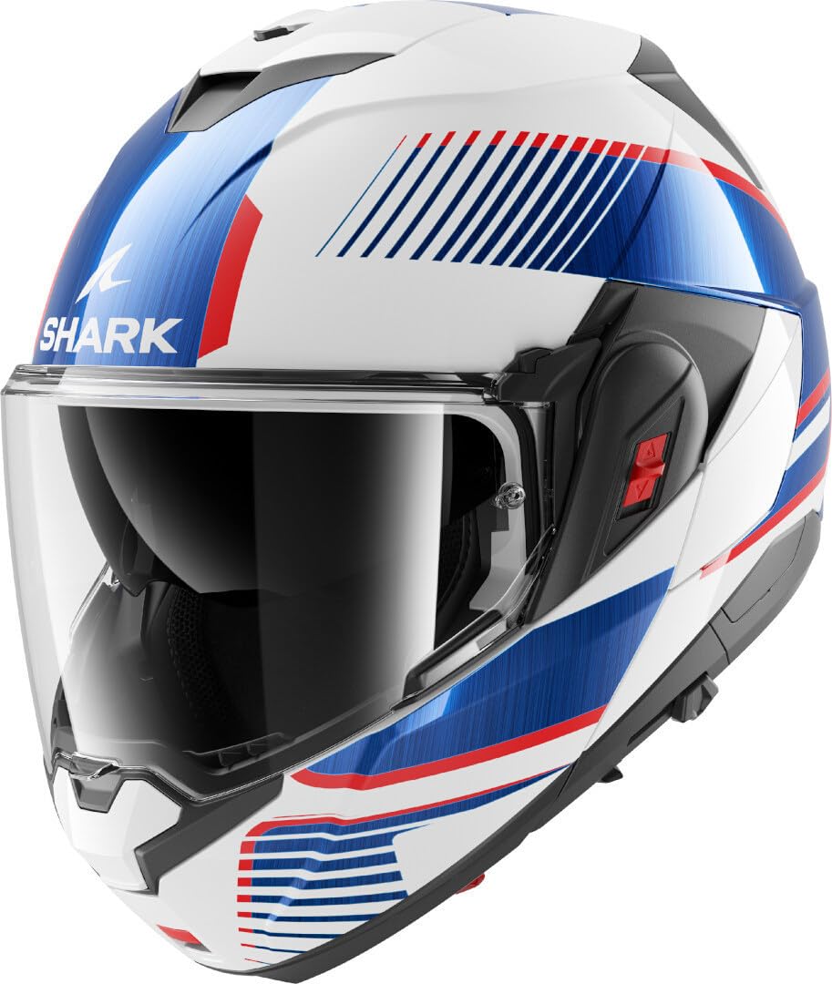 Shark, Casque Moto Modulable OXO SIKTER White Chrome Blue WUB