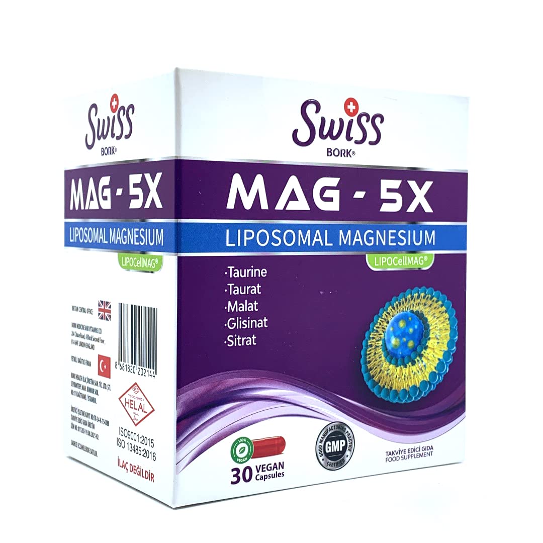 Swiss Bork® MAG - 5X Magnezyum 450 mg 30 Vegan Kapsül