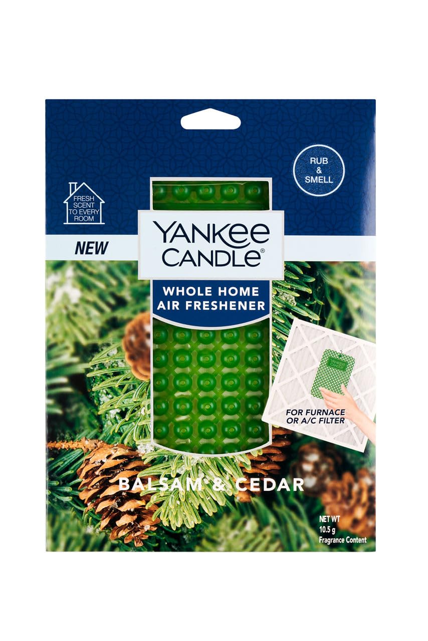 Yankee Candle Whole Home Air Freshener, Long Lasting Odor Eliminating Fragrance for Home, Continuous Room Freshener, Balsam &amp; Cedar (Pack of 1)