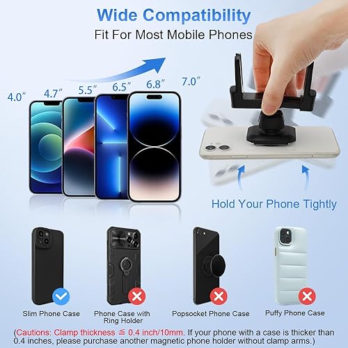 Miniatura 6 de 1797 Magnetic Phone Holder for Mini Cooper Mercedes Benz Accessories Round Air Vent Mount CLA CLS GLA GLB GLC ABC E Class Compatible with Slim Phone