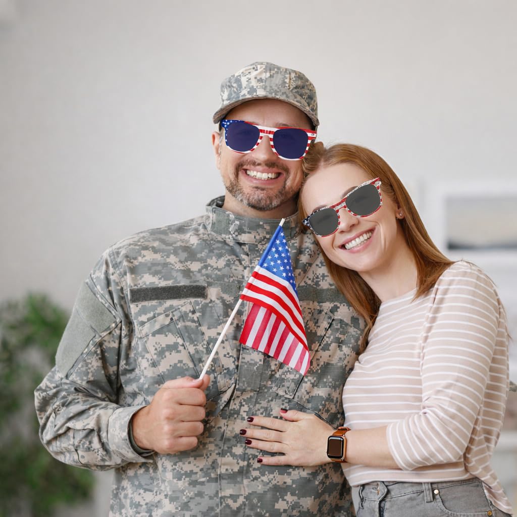 Occhiali da sole con bandiera americana, 4 luglio Accessori per le donne, USA Occhiali da sole patriottici Bulk per gli uomini