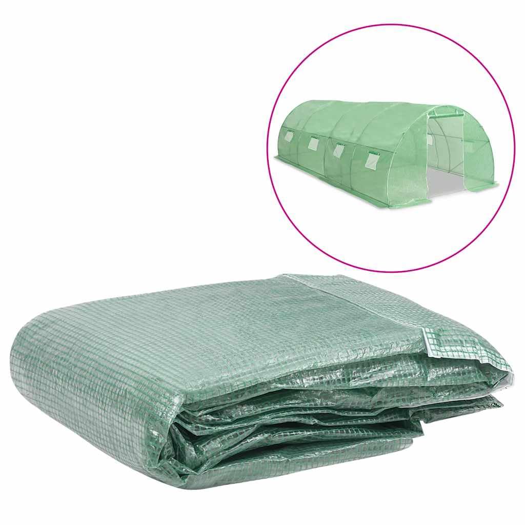Copertura di ricambio per serra, 300 x 600 x 200 cm, pellicola per serra in tessuto PE con 8 finestre e porta, protezione per pomodori e piante