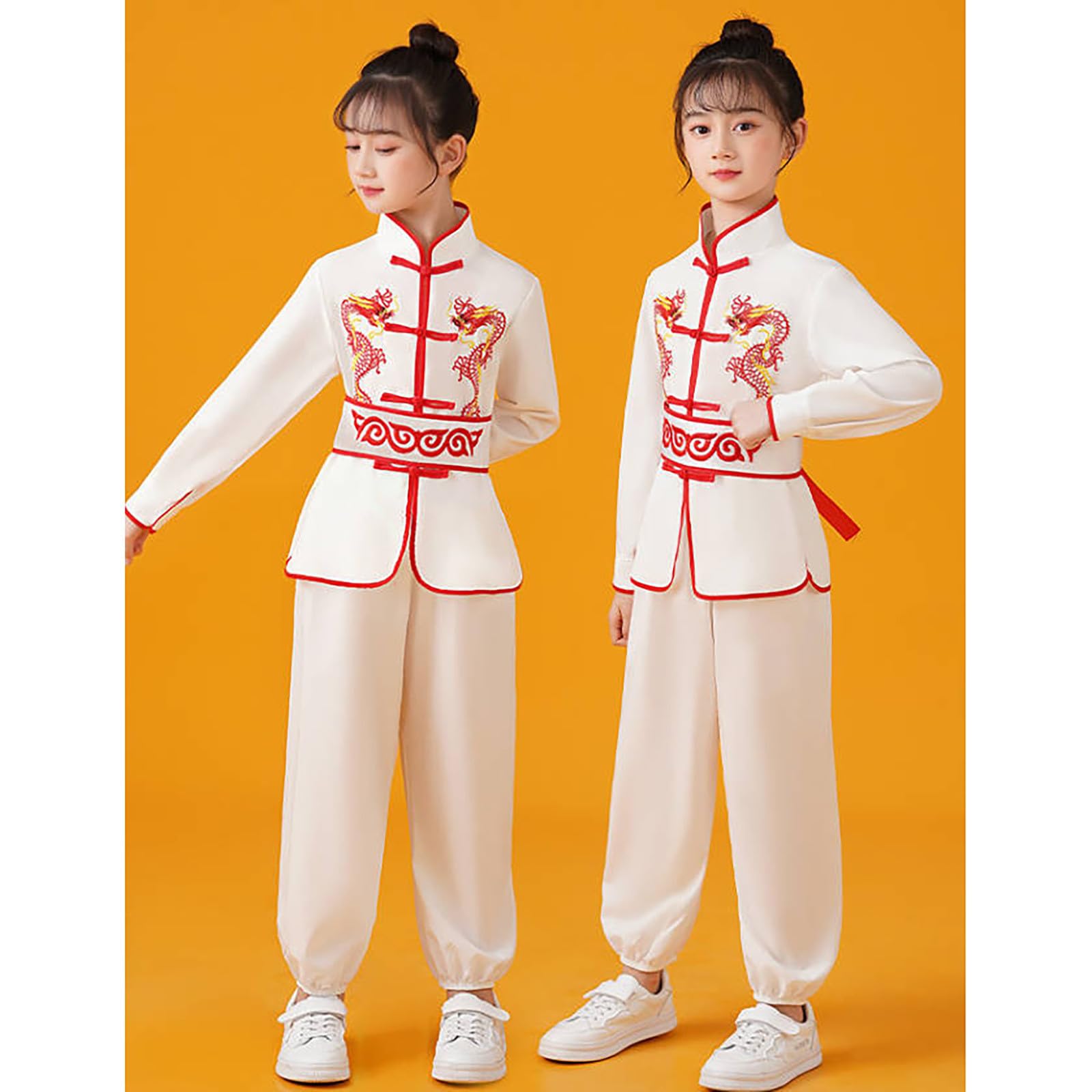 1 vêtement pour garçon et fille Costume chinois Entraînement Uniformes Arts traditionnels Wing Chun Tenues Costume de citrouille pour adulte