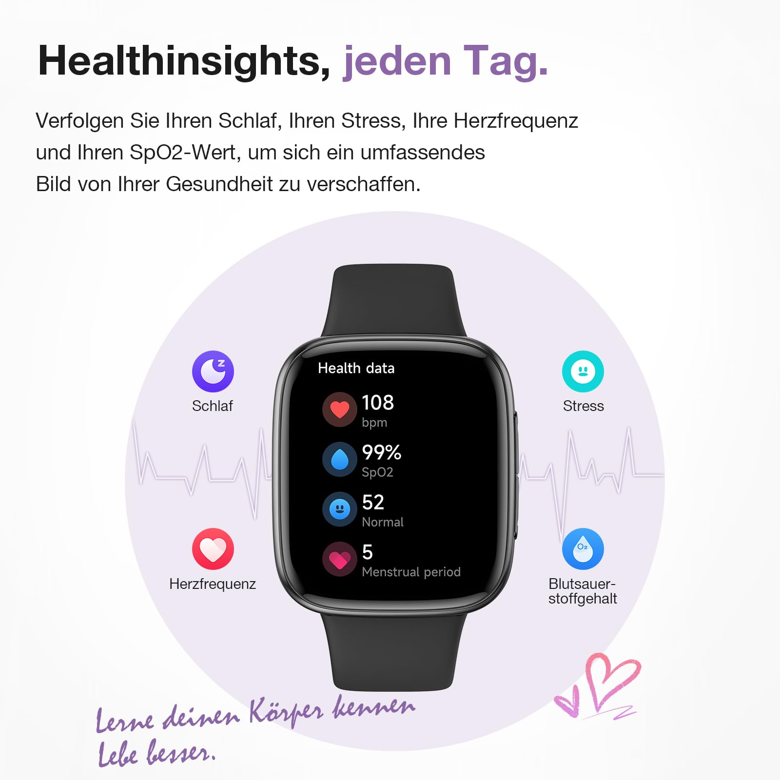 Montre Connectée Homme 1.85" AMOLED 3ATM Etanche Smartwatch Femme avec Appel, Voix de l'IA, pour Samsung iPhone Android, Moniteur de Sommeil/SpO2/Fréquence Cardiaque 110 Sport Calories Podometre