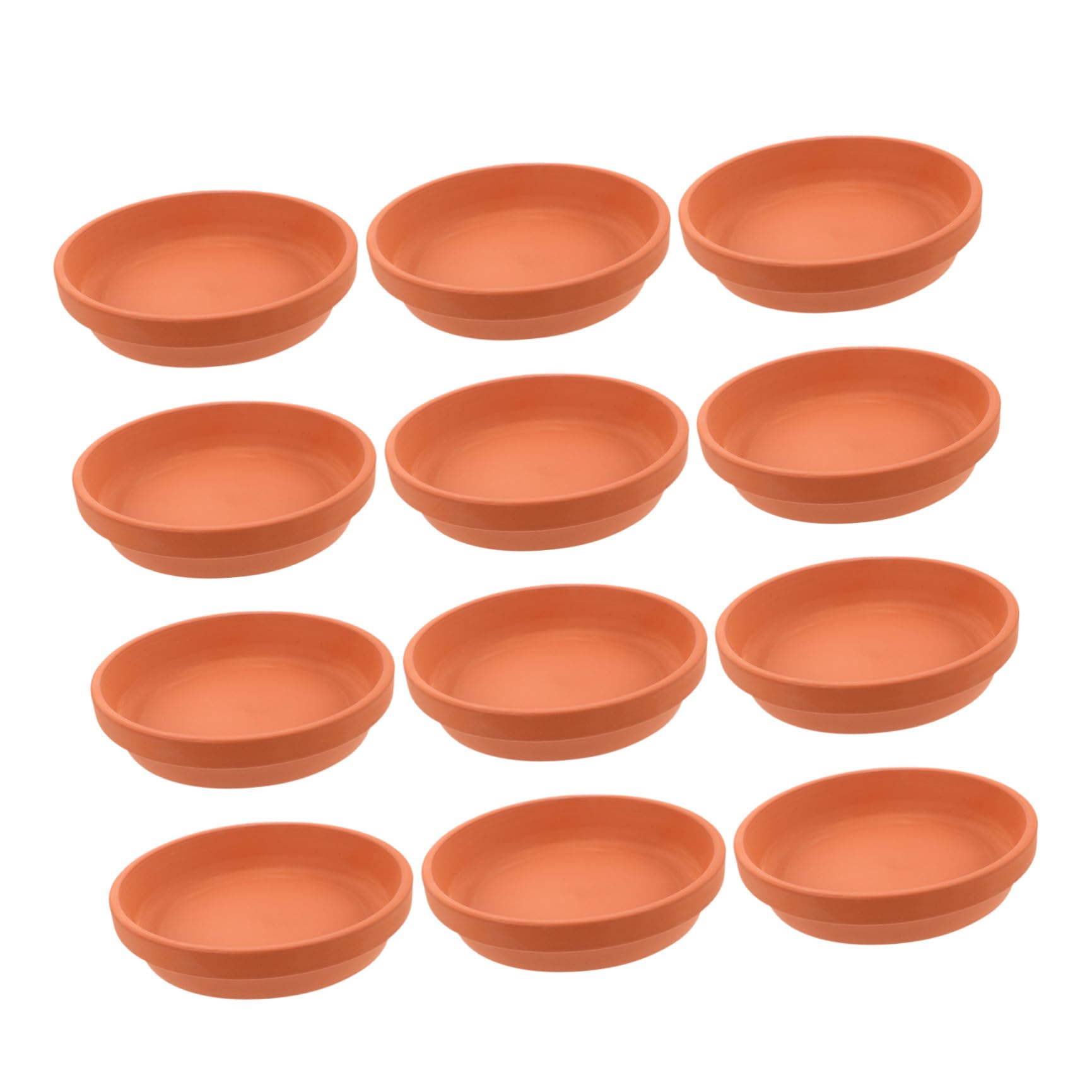 VALICLUD 12 Piezas Bandeja Redonda Platillo Estable de Terracota, Recoge Agua Diseño Fácil Limpieza, para Macetas de 4,5 Pulgadas para Plantas de Interior y Balcón