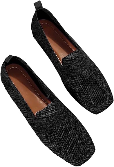 Women Sneakers Knitted Breathable Soft Side Soft Sole Casual Shoes Striped Mesh Comfortable Casual Shoes Leather Soles For Shoes Women