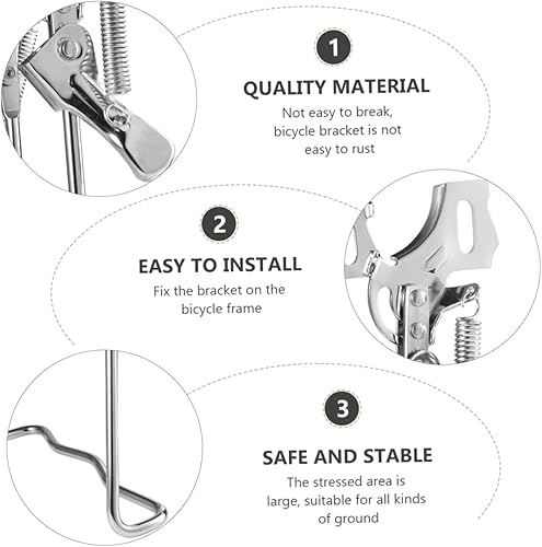 Miniatura 2 de Kisangel Reparación de banco de trabajo al aire libre Bike Kickstand para 20 24 pulgadas soporte de estacionamiento soporte de almacenamiento para