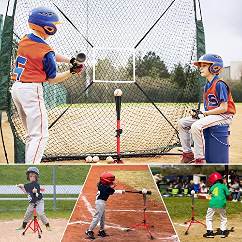 Aoligeijs Baseball Tee Batting Tee Softball Tee Portable Travel Hitting Tee,Easy Adjustable Height,Stable Tripod Stand (Baseball Tee, Red) #TOP5