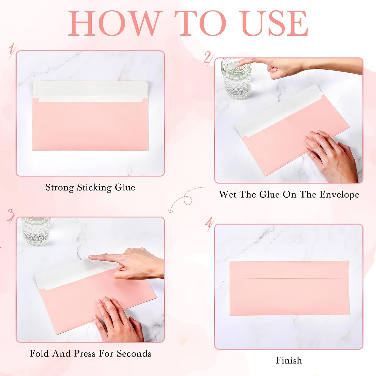 TaoBary 200 Pcs #10 Light Pink Envelopes Letter Size Self Adhesive Valentine‘s Day Business Envelopes for Office Checks Letter Mailing Invoices Mother's Day Wedding 4 x 9 Inch