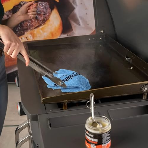 Miniatura 4 de Parrilla Blackstone de 22 pulgadas con capucha y soporte para parrilla, parrilla plegable para exteriores, parrilla de gas portátil de propano,