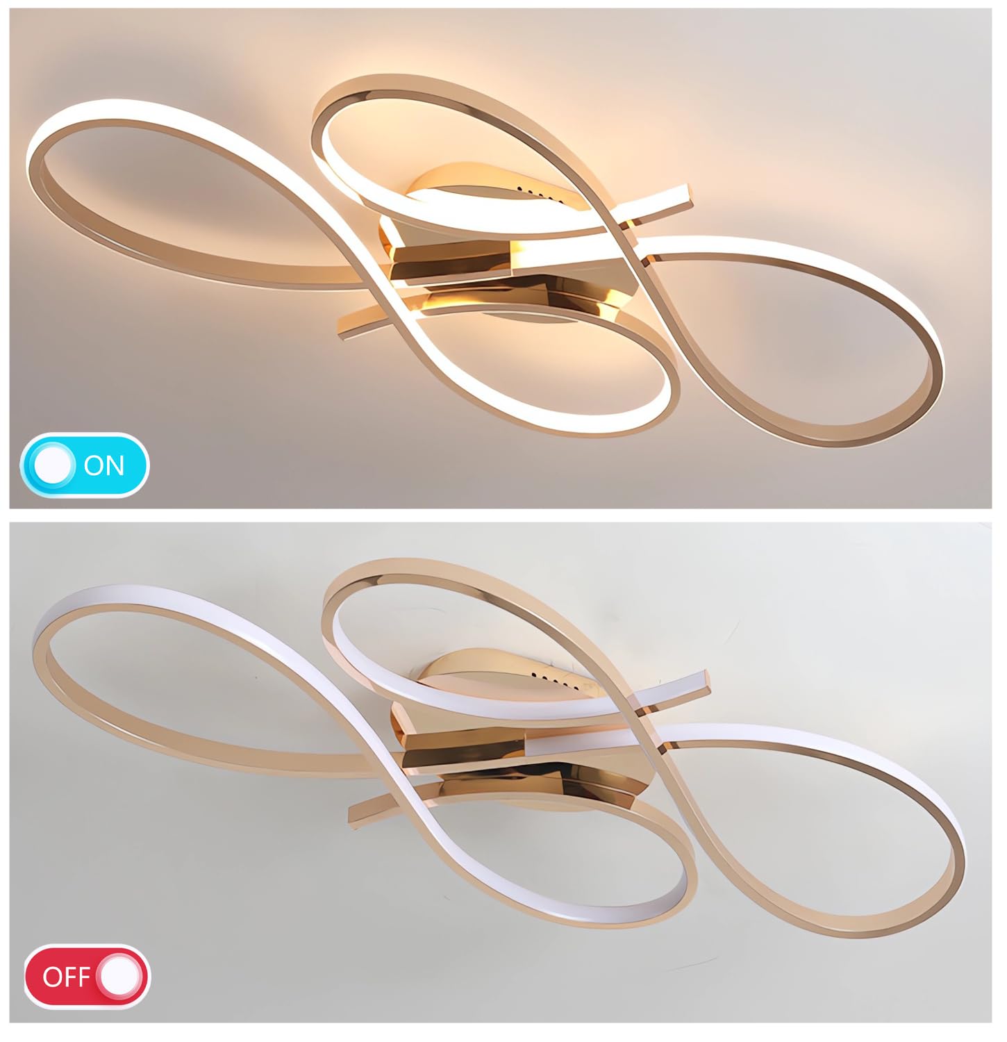Nowoczesna lampa sufitowa LED Ściemnialne lampy sufitowe z pilotem lampy sufitowe do salonu Kreatywne oświetlenie sufitowe Lampa wisząca jadalni sypialni Lampy kuchenne (Czarny L80cm)