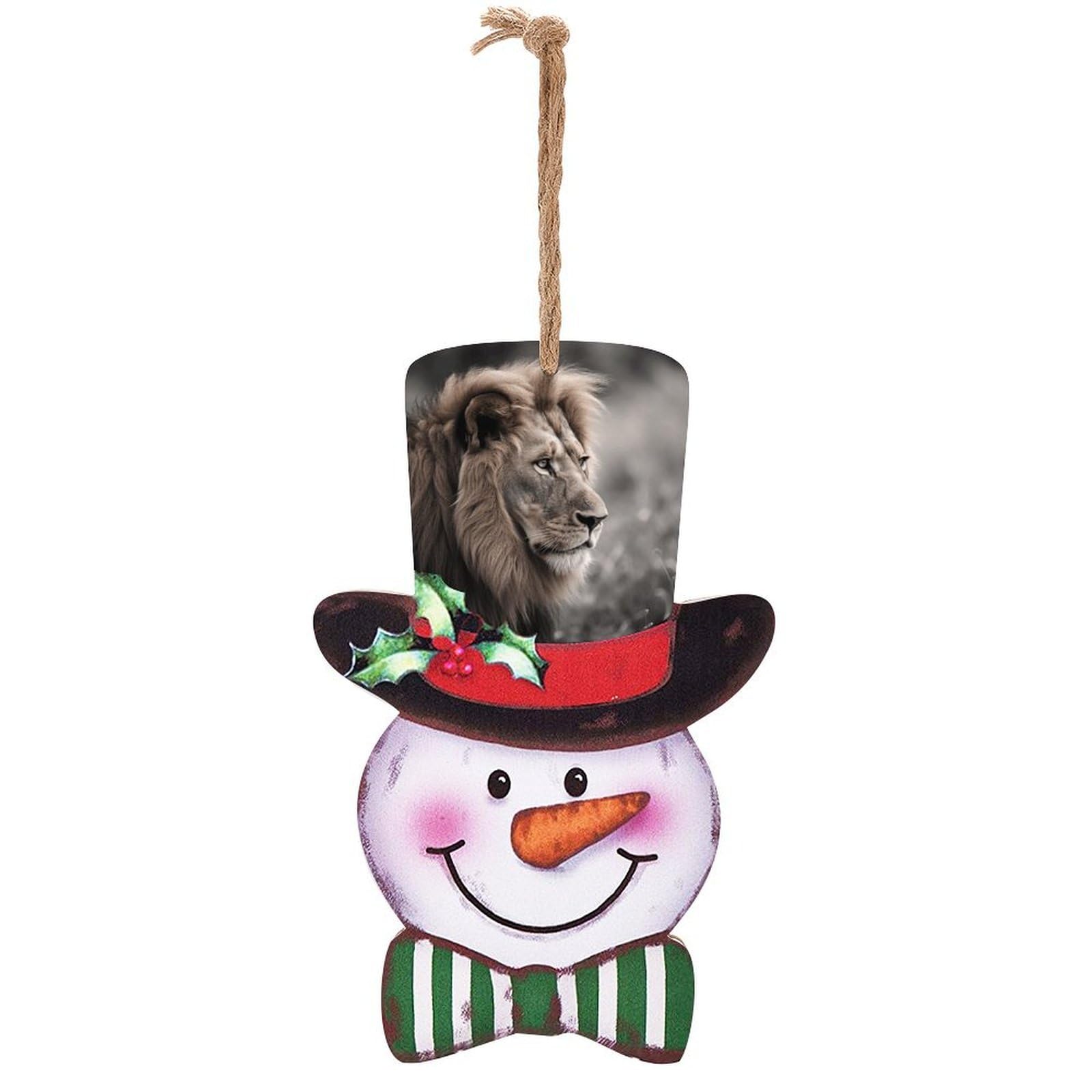 Panneau de bois de Noël lion sauvage pour embellir un mur vide