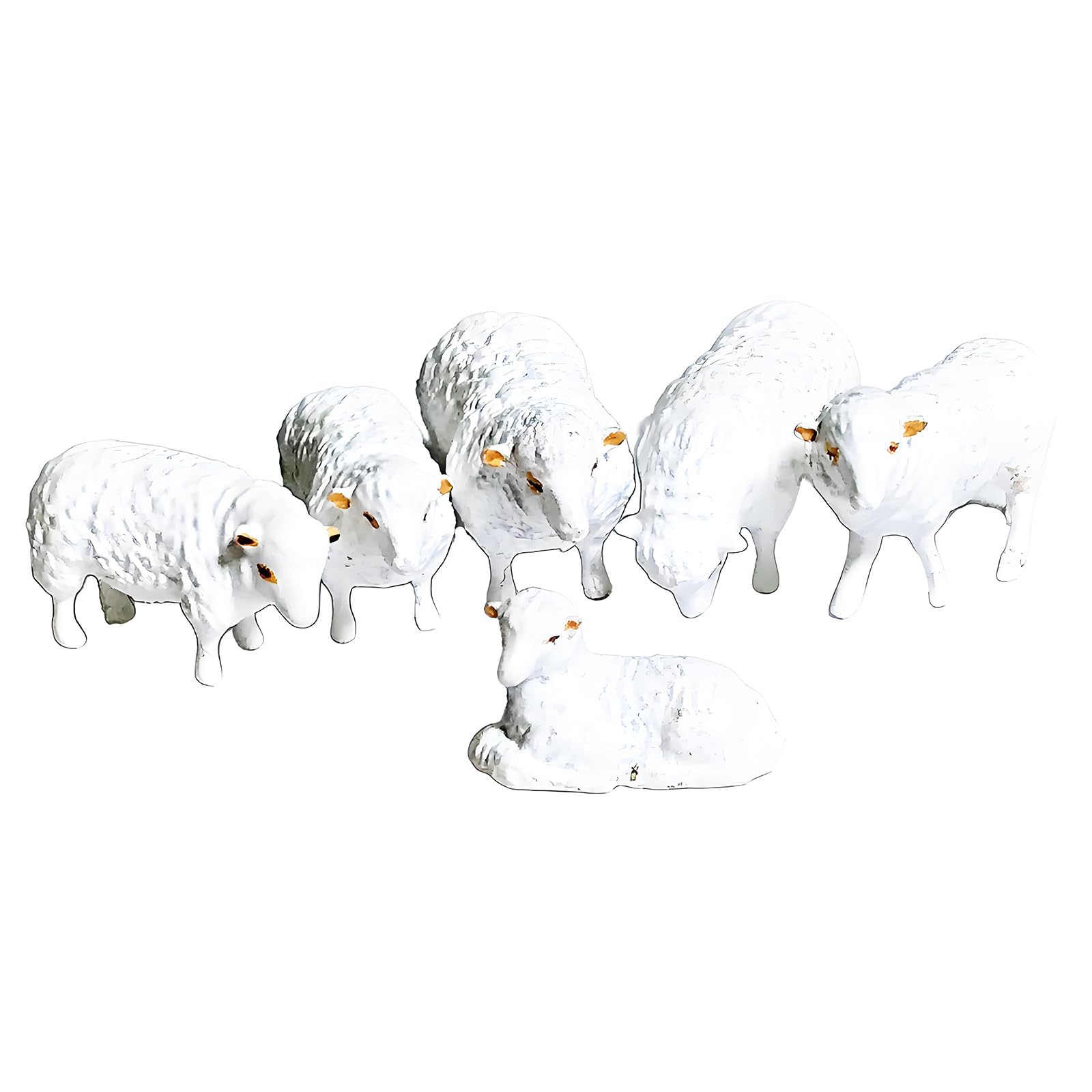 Zxfdsfdbnm 1: 64 Scale Resin Shepherds Sheep Miniature Figures for Desk Decor Collectible Displays Resin Miniature Figure Model for Dioramas