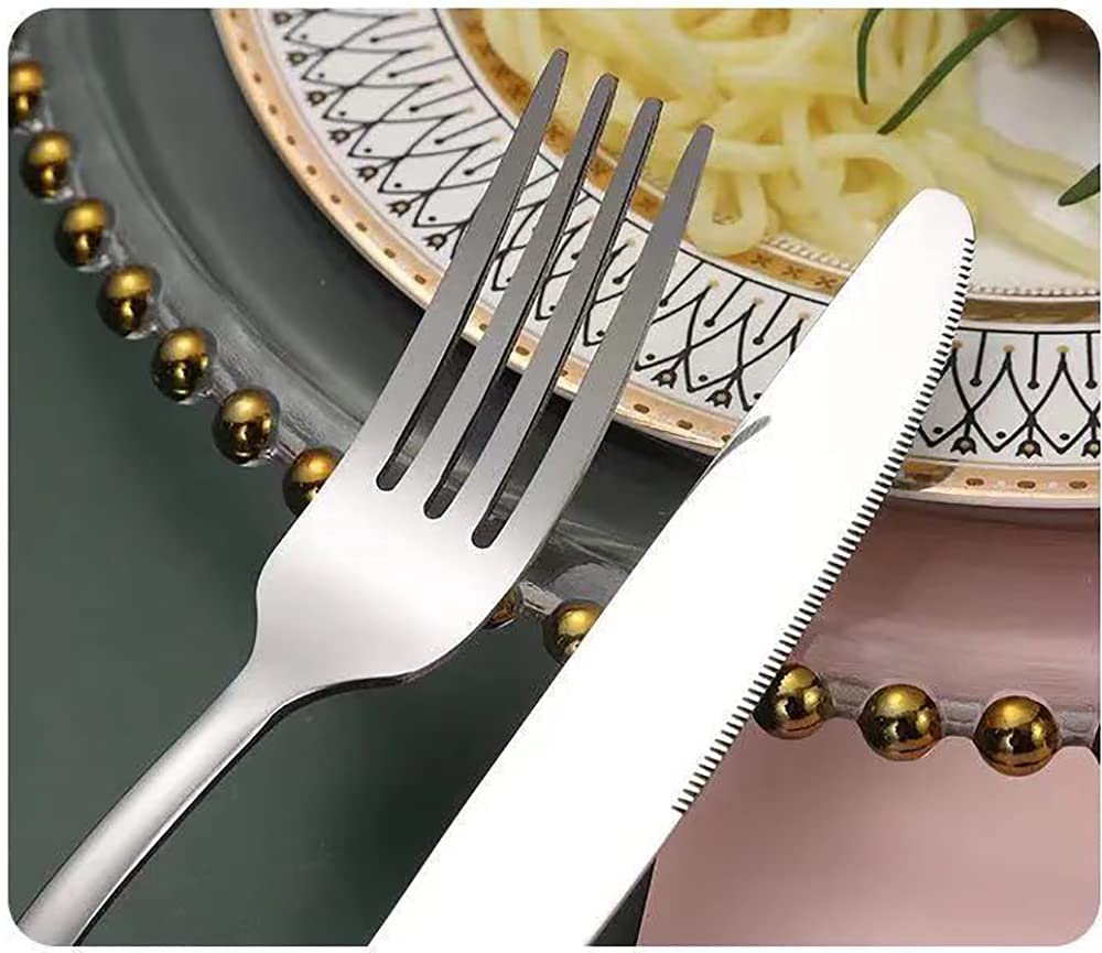 8-teiliges Edelstahl-Besteck-Set, Leicht Zu Reinigen Verspiegelte Messer, Gabeln Und Löffel, Kann Als Geschenk Für Familienküchen Und Restaurants Verwendet Werden