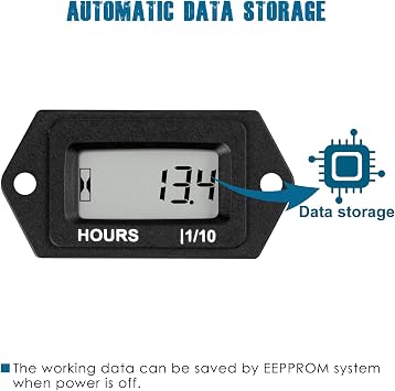 Runleader Digital Hours Counter,AC/DC 5V to 277V for Garden Tractor Generator Scooter Club Car Forklift Leaf Trimmer etc.