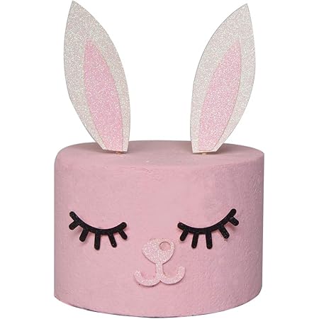 Maygone Ensemble De Decoration De Gateau Avec Oreilles De Lapin Et Nez Oreilles De Lapin Et Cils Pour Filles Amazon Fr Cuisine Et Maison