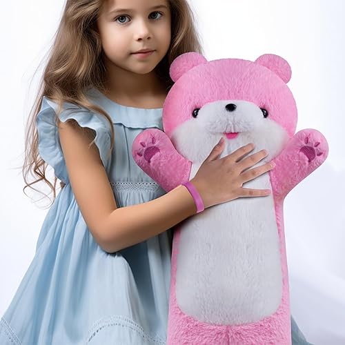 Miniatura 5 de Almohada de felpa de nutria larga, almohada de nutria gigante con peso de 26 pulgadas, lindo peluche de nutria marina, suave nutria bebé, juguetes