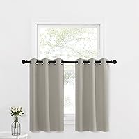 Vista 84 de NICETOWN - Cortinas opacas graduadas para ventanas pequeñas del baño, cortinas de privacidad de 30 pulgadas de largo para mini lavandería y cocina