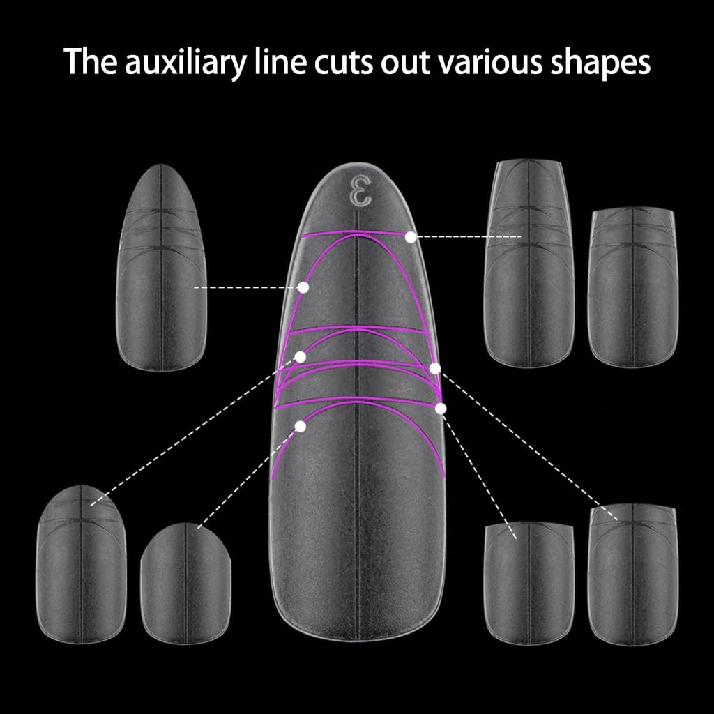 240pcs Matte False Nails With Size Markers, Short Ladder/Long Oval Shape Options for Manicure