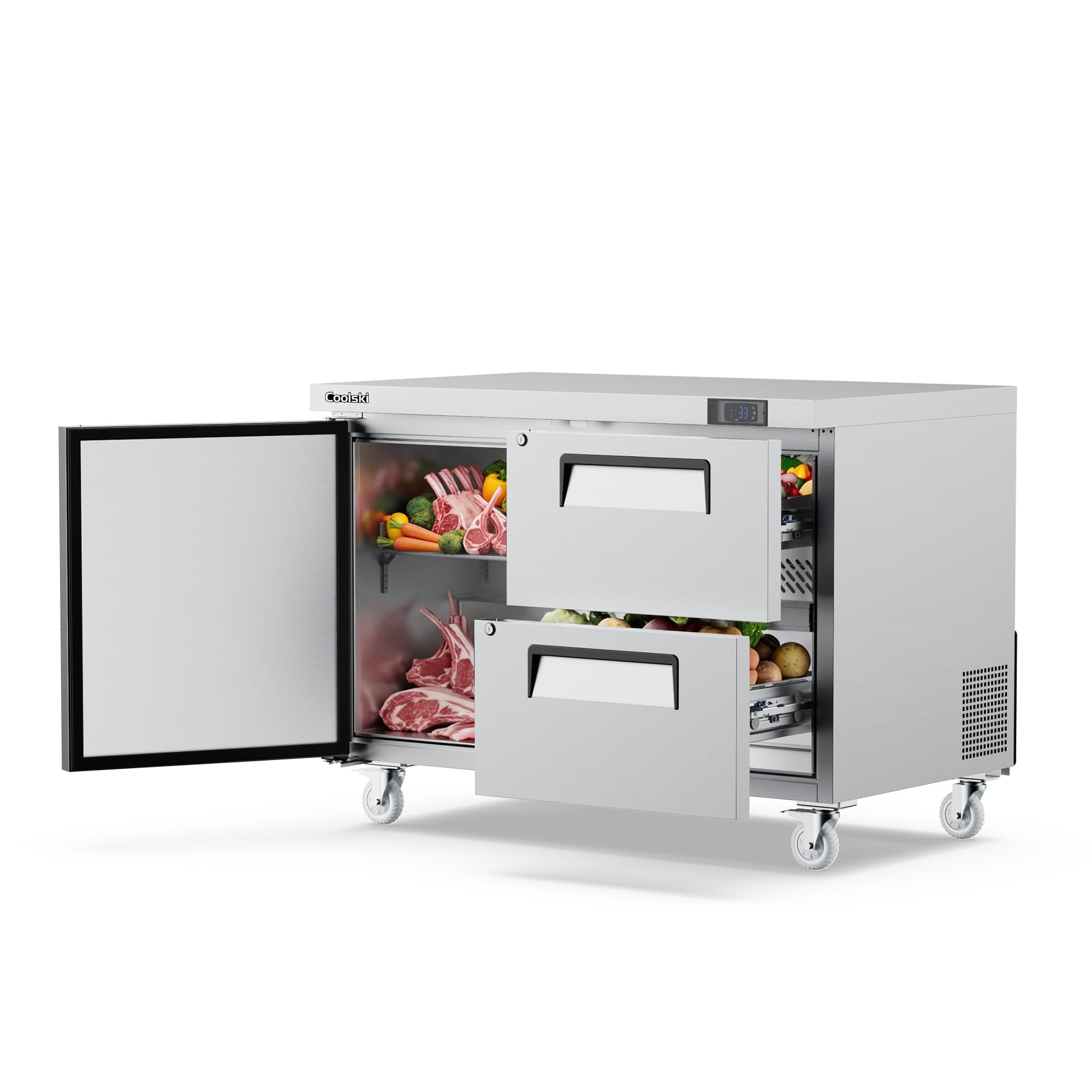 Coolski MTR-48D2 12.1 cu ft Compact Fridge Stainless Steel