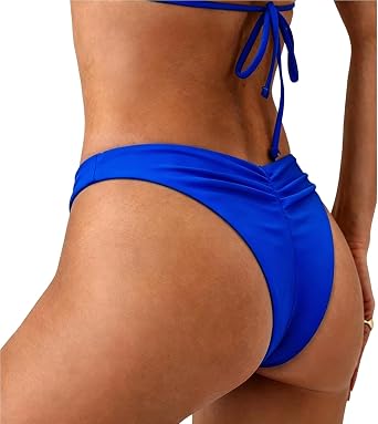 Sexybody Women Thong Bikini Bottoms Sexy Cheeky Ruched Back High Cut Swimsuits Bathing Suit Bottom