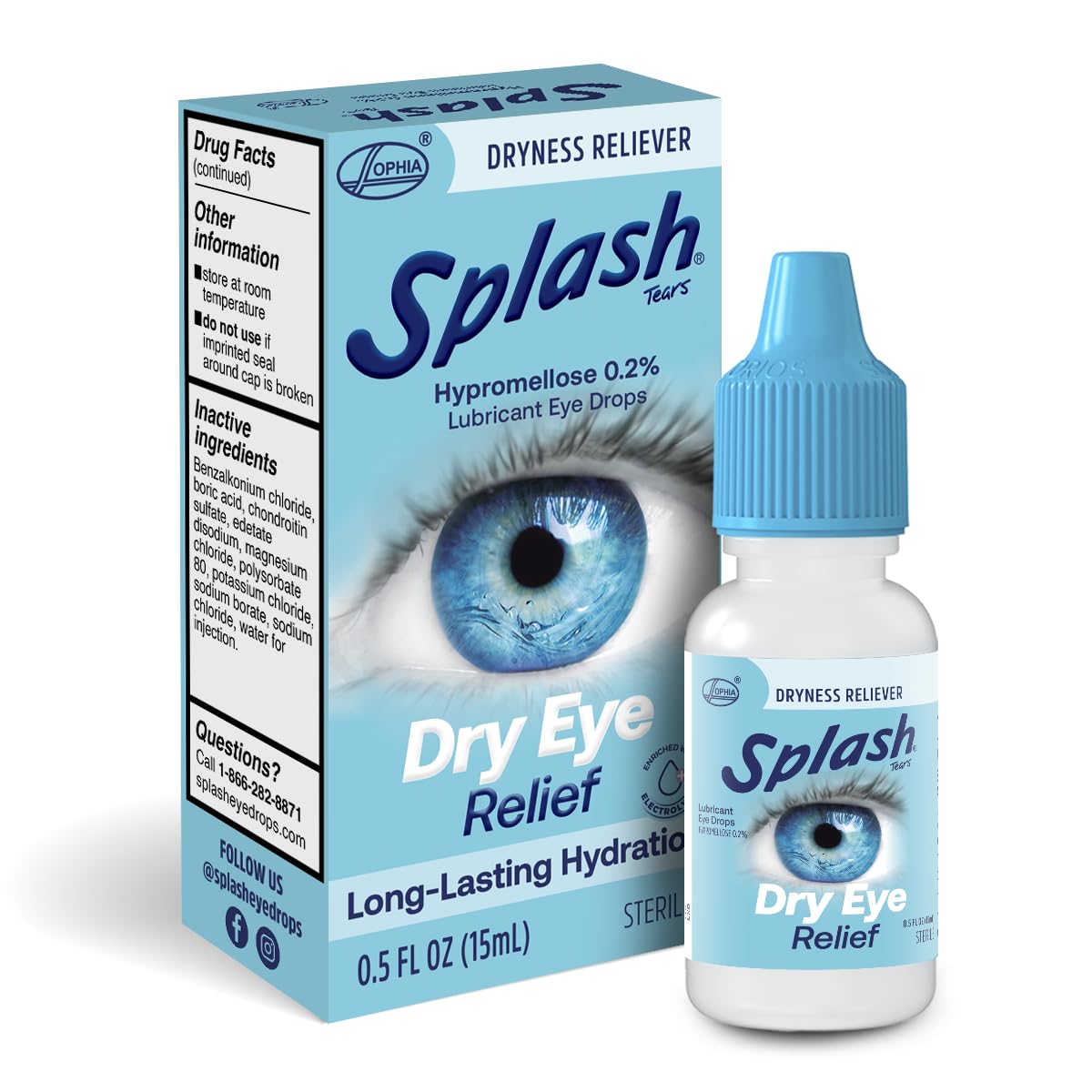 Lubricant Eye Drops for Dry Eyes, Fast Acting and Long Lasting Formula, Relieves Dryness, Grittiness, and Irritation, Moisturizing Eye Drops, Eye Care for Dry Eyes, 0.5 FL Oz, Bottle — Amazon image 2