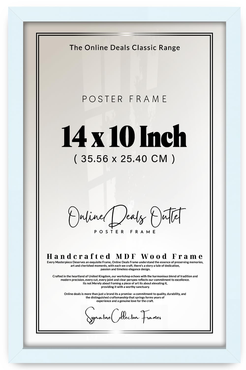 Online Deals | MDF Poster Frame (35.56 x 25.40 CM) 355.6 x 254 mm for Scientific Diagrams, Medical Charts & Info Posters, Premium MDF Wood, Secure Wall Display & Mounting [ White ] — image 1