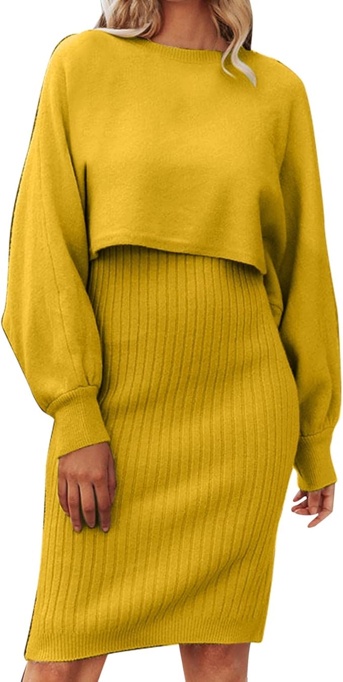 Amazon Co Jp ニットワンピース タイト 伸縮性ボディコンシースドレス 上品 ファッション 洋服 春秋冬 通勤 胸開き タイト スリット ワンピース 長袖 ボディコン ミニ セーター ロング丈 トップス 春秋冬 日常 部屋着 通勤 デート オフィス お呼ばれニットワンピース