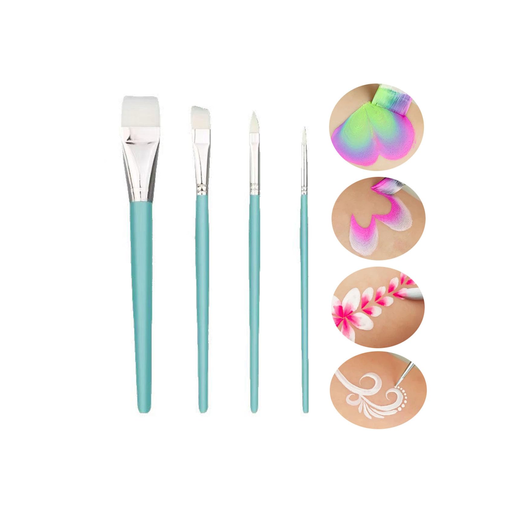 Painting Brush Set, 4 Pieces for Body and Face Painting