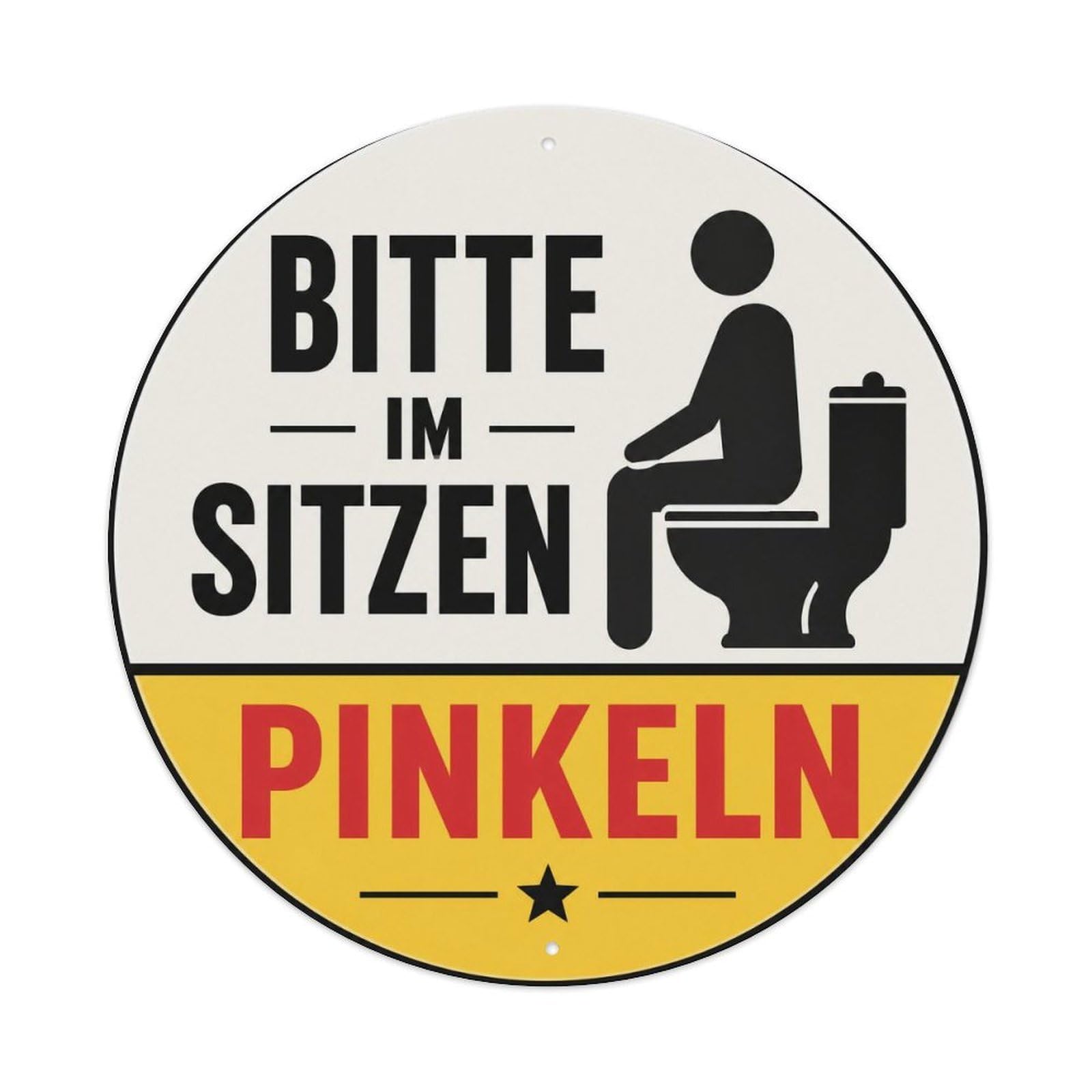 German Sitting Toilet Restroom Notice Black Yellow Metal Tin Sign