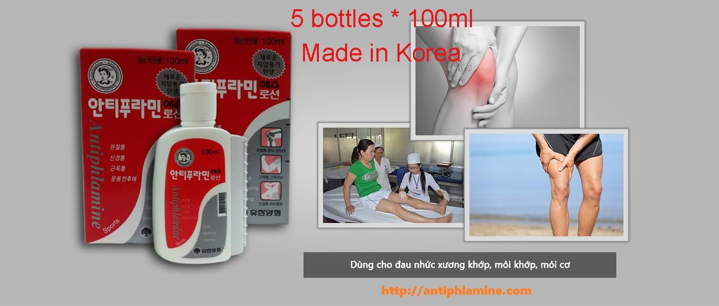 5 bottles * 100ml - Antiphlamine Korea Massage Oil 100ml - Relieve Pain KOREA